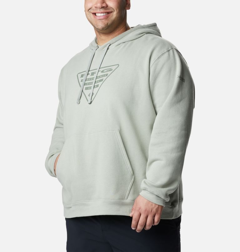 Men's Columbia PFG Triangle II Hoodie Grey | Plus Size CA-Y3L1C